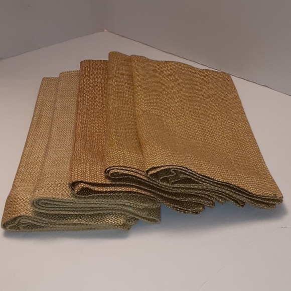 NAPKINS WOVEN GOLD BROWN TEXTURED ULTRA Luxury LARGE NEW (5) - Picture 3 of 6